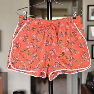 J.Crew Seaside Pull On Shorts Coral Floral